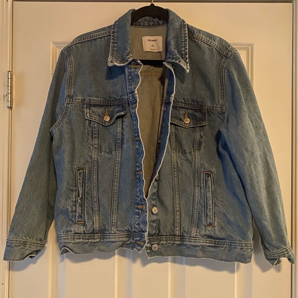 Old Navy Jean Jacket with American Flag on back, XL Petite - Picture 3 of 8